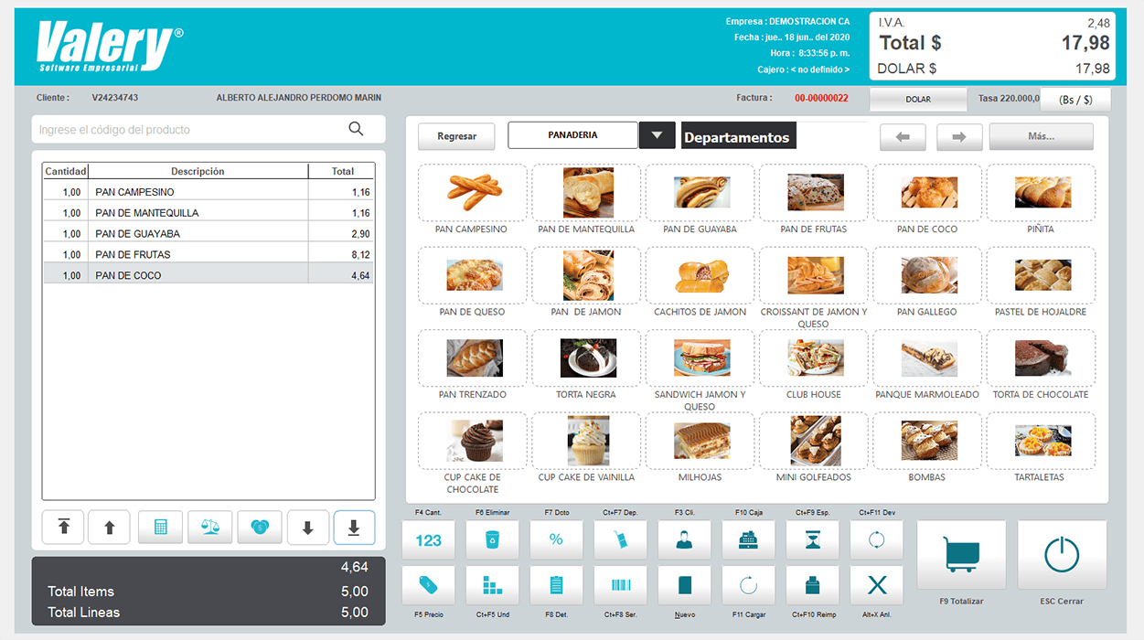 Módulo de facturación de Valery Software